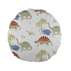 Dinosaur Art Pattern Standard 15  Premium Round Cushions by Ket1n9