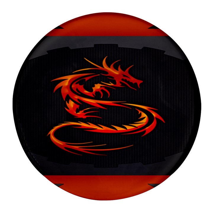 Dragon Round Glass Fridge Magnet (4 pack)