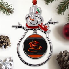 Dragon Metal Snowman Ornament by Ket1n9