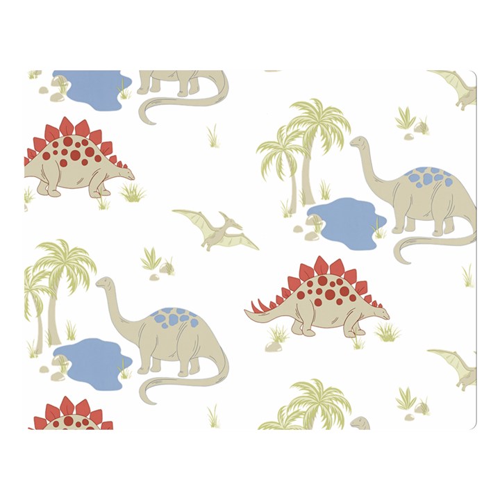 Dinosaur Art Pattern Two Sides Premium Plush Fleece Blanket (Large)