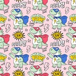 Seamless-pattern-with-many-funny-cute-superhero-dinosaurs-t-rex-mask-cloak-with-comics-style-inscrip Play Mat (Square) Front