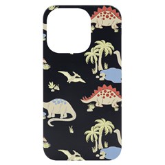 Dinosaur Art Pattern Iphone 14 Pro Black Uv Print Case by Ket1n9