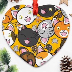 Cats-cute-kitty-kitties-kitten Ornament (heart) by Ket1n9