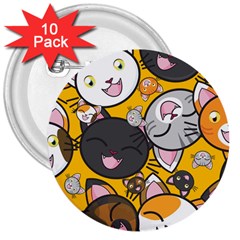 Cats-cute-kitty-kitties-kitten 3  Buttons (10 Pack)  by Ket1n9