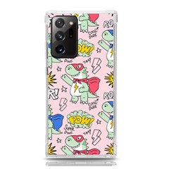 Seamless-pattern-with-many-funny-cute-superhero-dinosaurs-t-rex-mask-cloak-with-comics-style-inscrip Samsung Galaxy Note 20 Ultra Tpu Uv Case by Ket1n9