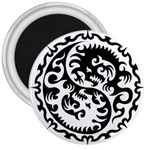 Ying Yang Tattoo 3  Magnets Front