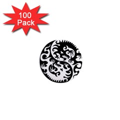 Ying Yang Tattoo 1  Mini Magnets (100 Pack) 