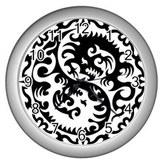 Ying Yang Tattoo Wall Clock (silver) by Ket1n9