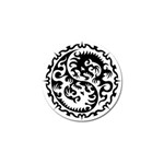 Ying Yang Tattoo Golf Ball Marker Front