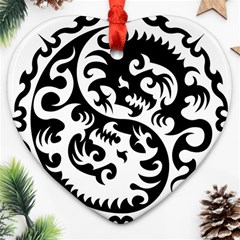 Ying Yang Tattoo Heart Ornament (two Sides) by Ket1n9