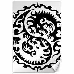 Ying Yang Tattoo Canvas 24  X 36  by Ket1n9