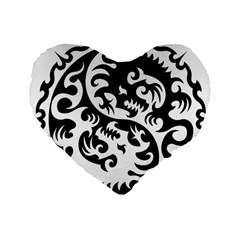 Ying Yang Tattoo Standard 16  Premium Heart Shape Cushions by Ket1n9