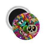 Crazy Illustrations & Funky Monster Pattern 2.25  Magnets Front