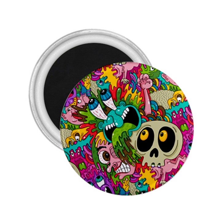 Crazy Illustrations & Funky Monster Pattern 2.25  Magnets