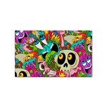 Crazy Illustrations & Funky Monster Pattern Sticker Rectangular (100 pack) Front