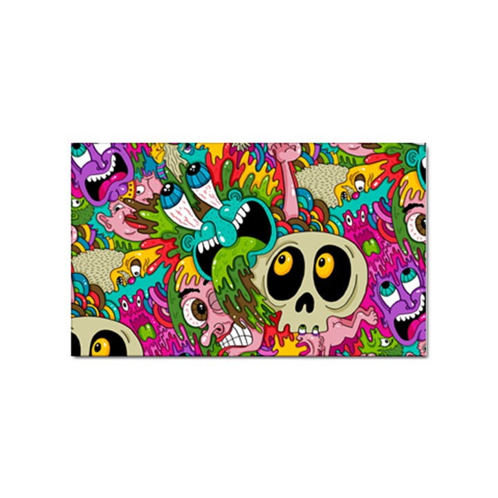 Crazy Illustrations & Funky Monster Pattern Sticker Rectangular (100 pack)