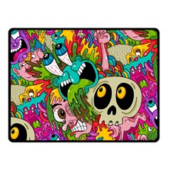 Crazy Illustrations & Funky Monster Pattern Fleece Blanket (small) by Ket1n9