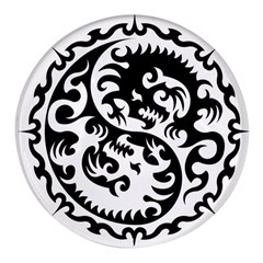 Ying Yang Tattoo Round Glass Fridge Magnet (4 Pack) by Ket1n9