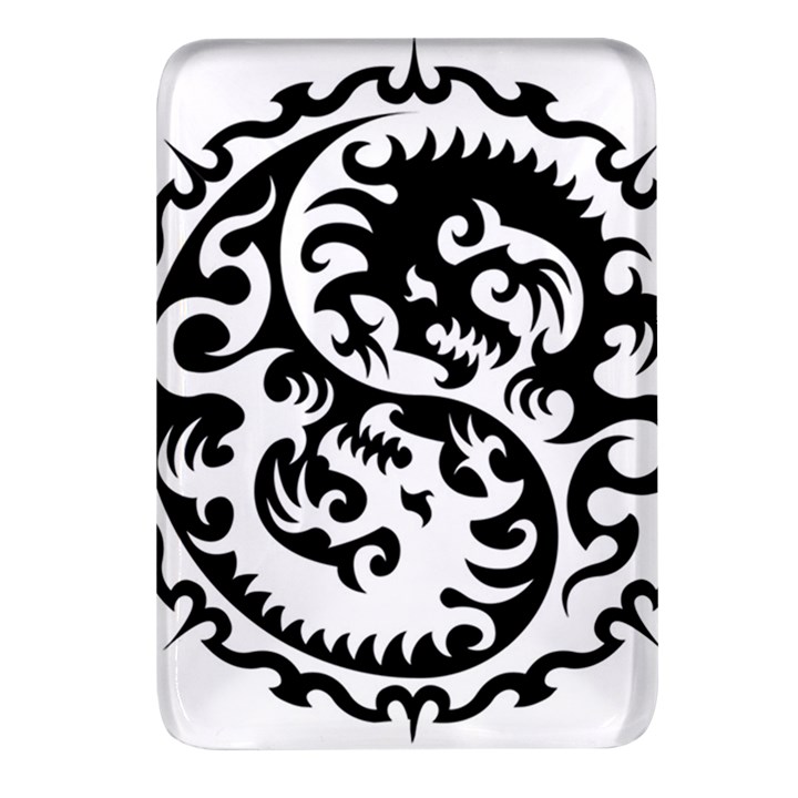 Ying Yang Tattoo Rectangular Glass Fridge Magnet (4 pack)