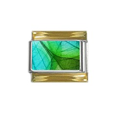 Sunlight Filtering Through Transparent Leaves Green Blue Gold Trim Italian Charm (9mm) by Ket1n9