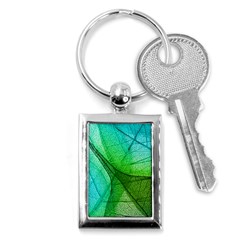 Sunlight Filtering Through Transparent Leaves Green Blue Key Chain (rectangle) by Ket1n9