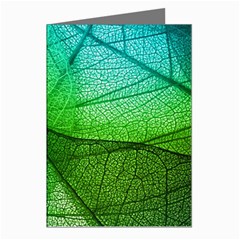 Sunlight Filtering Through Transparent Leaves Green Blue Greeting Cards (pkg Of 8) by Ket1n9