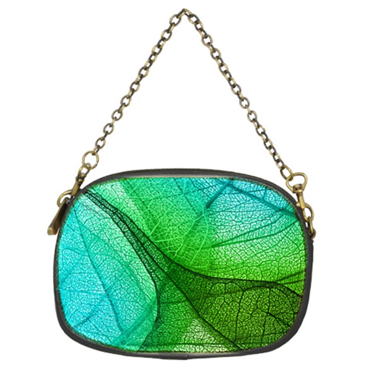 Sunlight Filtering Through Transparent Leaves Green Blue Chain Purse (Two Sides)