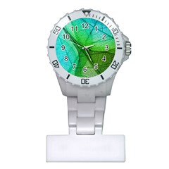 Sunlight Filtering Through Transparent Leaves Green Blue Plastic Nurses Watch by Ket1n9