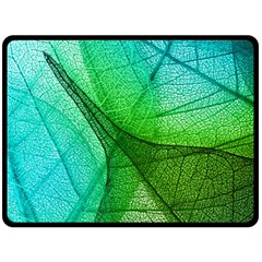 Sunlight Filtering Through Transparent Leaves Green Blue Two Sides Fleece Blanket (large) by Ket1n9