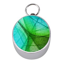 Sunlight Filtering Through Transparent Leaves Green Blue Mini Silver Compasses by Ket1n9