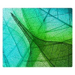 Sunlight Filtering Through Transparent Leaves Green Blue Two Sides Premium Plush Fleece Blanket (small) by Ket1n9