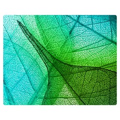 Sunlight Filtering Through Transparent Leaves Green Blue Two Sides Premium Plush Fleece Blanket (medium) by Ket1n9