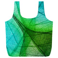 Sunlight Filtering Through Transparent Leaves Green Blue Full Print Recycle Bag (xxl) by Ket1n9