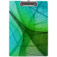 Sunlight Filtering Through Transparent Leaves Green Blue A4 Acrylic Clipboard by Ket1n9