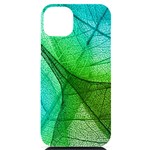 Sunlight Filtering Through Transparent Leaves Green Blue iPhone 14 Plus Black UV Print Case Front