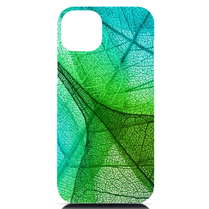 Sunlight Filtering Through Transparent Leaves Green Blue iPhone 14 Plus Black UV Print Case