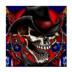 Confederate Flag Usa America United States Csa Civil War Rebel Dixie Military Poster Skull Tile Coaster by Ket1n9