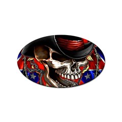 Confederate Flag Usa America United States Csa Civil War Rebel Dixie Military Poster Skull Sticker (oval) by Ket1n9