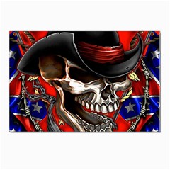 Confederate Flag Usa America United States Csa Civil War Rebel Dixie Military Poster Skull Postcard 4 x 6  (pkg Of 10) by Ket1n9