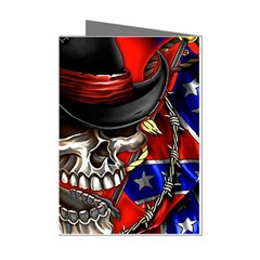 Confederate Flag Usa America United States Csa Civil War Rebel Dixie Military Poster Skull Mini Greeting Cards (Pkg of 8)