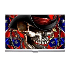 Confederate Flag Usa America United States Csa Civil War Rebel Dixie Military Poster Skull Business Card Holder by Ket1n9