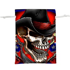 Confederate Flag Usa America United States Csa Civil War Rebel Dixie Military Poster Skull Lightweight Drawstring Pouch (XL)