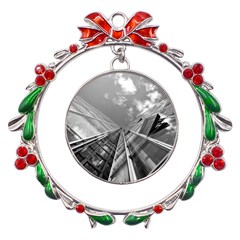 Architecture-skyscraper Metal X mas Wreath Ribbon Ornament