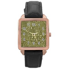 Aligator-skin Rose Gold Leather Watch  by Ket1n9