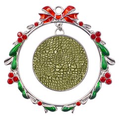 Aligator-skin Metal X mas Wreath Ribbon Ornament by Ket1n9