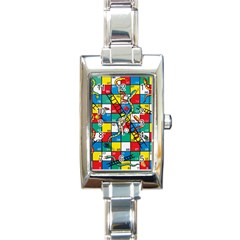 Snakes And Ladders Rectangle Italian Charm Watch by Ket1n9