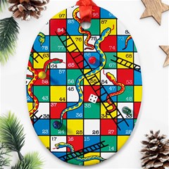 Snakes And Ladders Ornament (oval) by Ket1n9