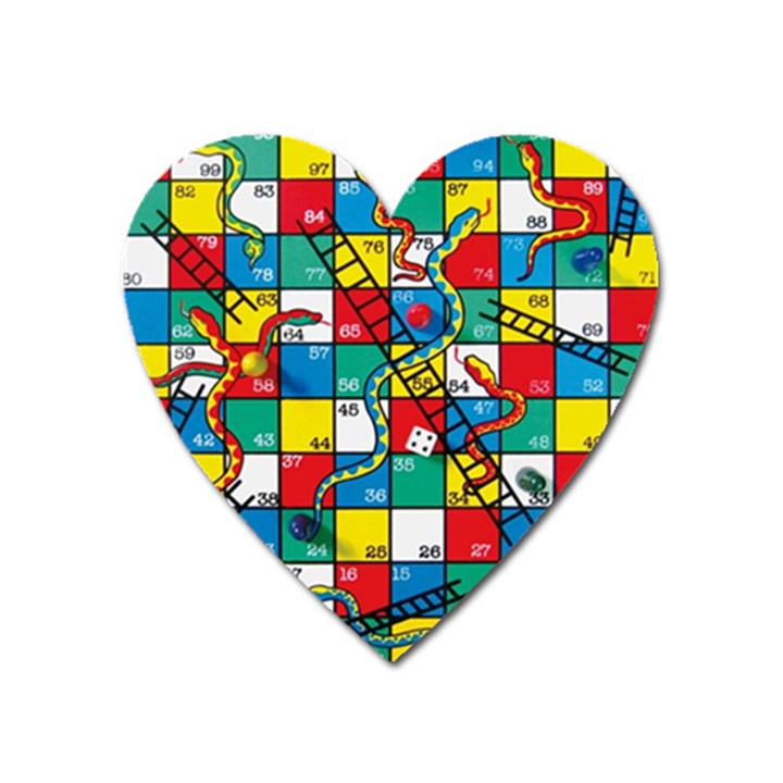 Snakes And Ladders Heart Magnet