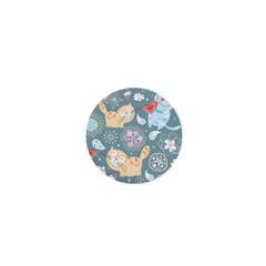 Cute Cat Background Pattern 1  Mini Magnets by Ket1n9