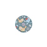 Cute Cat Background Pattern 1  Mini Magnets Front